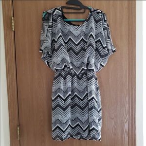 Black and white chevron dress